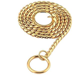 Dog brass snake choke chain medium size